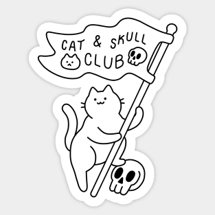 Cat & Skull Club Sticker